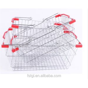 15kgs Weight Capacity Zinc or Chrome Plated Wire Mesh Metal Shopping Basket for