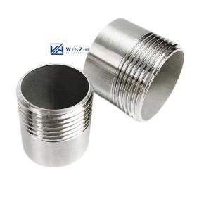 Cylindrical Head Code Silver WZ SS304 Barrel Nipple NPT BSPP BSPT G Threaded