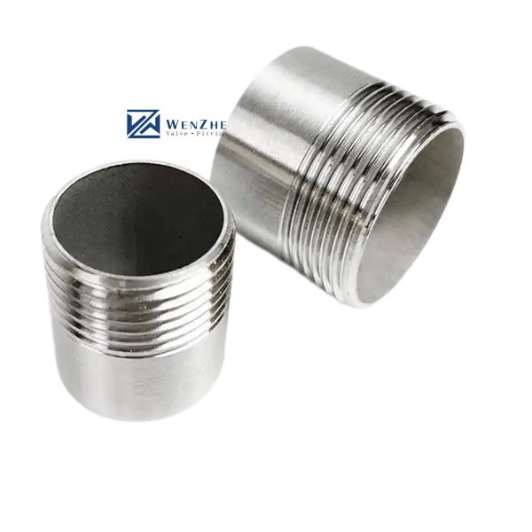 Cylindrical Head Code Silver WZ SS304 Barrel Nipple NPT BSPP BSPT G Threaded