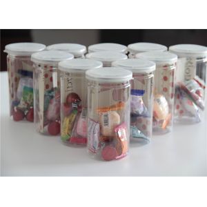 Food grade PET Clear Plastic Cylinder 400ml Candy Canister Easy Open