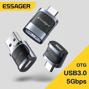 Essager Small 3A Fast Charging USB Female to Type-C Male OTG Adapter USB 3.0