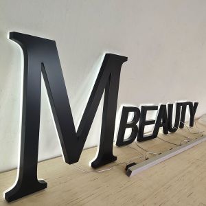 Tea Shop Waterproof 3D Illuminated Led Module Gold Signboard Channel Letter Sign