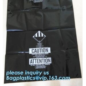 PE asbestos yard waste bags, Durable Black Large 6 Mil Jumbo Disposal Asbestos
