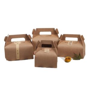 Cake Bakery Height 8cm Custom Food Packaging Boxes With Handle