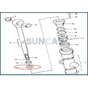 China VOE4833157 Piston Rod Seal For Hydraulic Cylinder SUNCARSUNCARVOLVO L160 L120 L A40D A35D A40 on sale