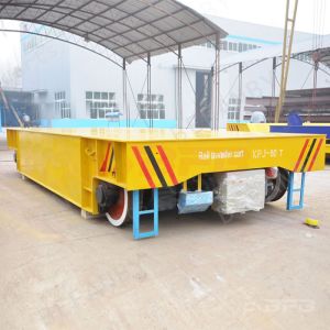 Yellow Motorized Transfer Trolley With Hydraulic Lifting System 20T Rated Load