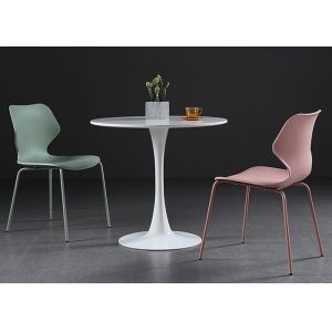 China Polypropylene Pink Green Plastic Dining Chair Dustproof on sale