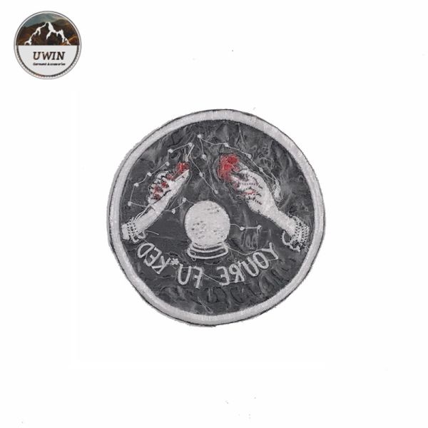 Handmade Embroidered Sports Patches / Custom Clothing Badges Beads Material