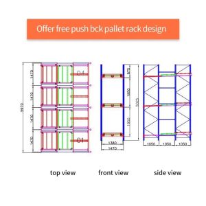 Blue Steel Warehouse Movable Pallet Rack HHT 1500-12000mm Height