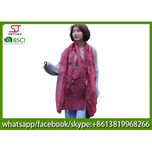 China factory direct supply cut flower wool feel scarf 70*180cm 100% wool neckerchief top fachion pashmina