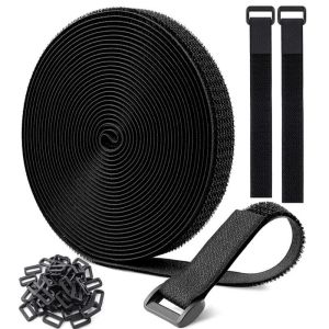 Plastic Buckle 50mm Hook And Loop Cable Tie One Piece Sustainable Hook And Loop