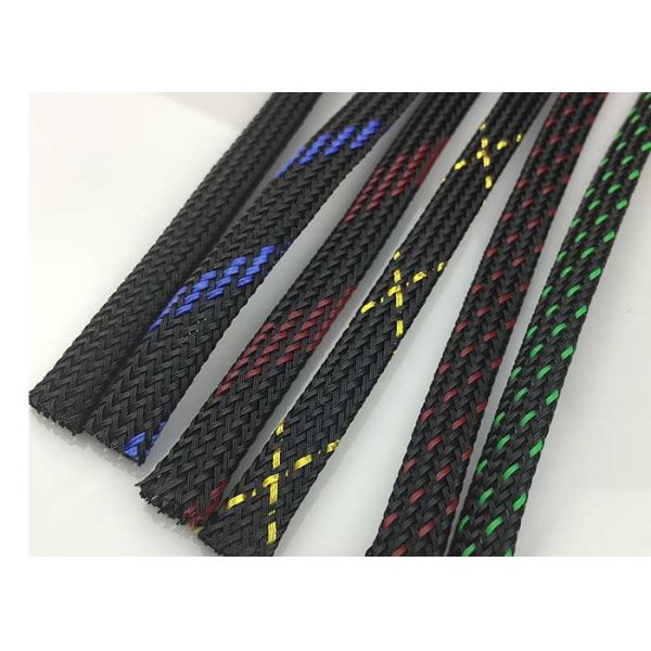 Wear Resistant Expandable Braided Cable Sleeving Pet Nylon Material With Logo Printing