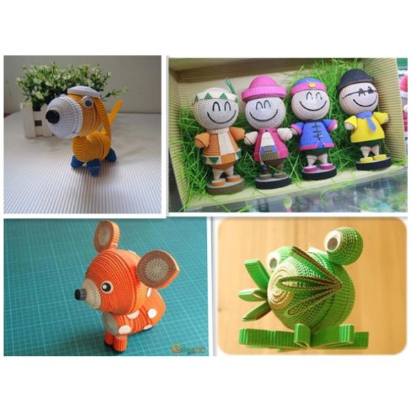 Colorful craft corrugated quilling paper for DIY toys / handcraft kids hand-craft diy material A4 size customer size