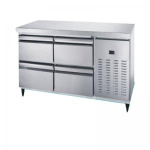 China Kitchen Workbench Fridge Working Table Stainless Steel Freezer With Drawers on sale