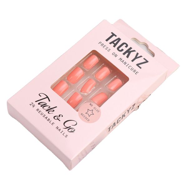 Art Paper Empty False Nail Packaging Clear Top rectangle Rigid Boxes