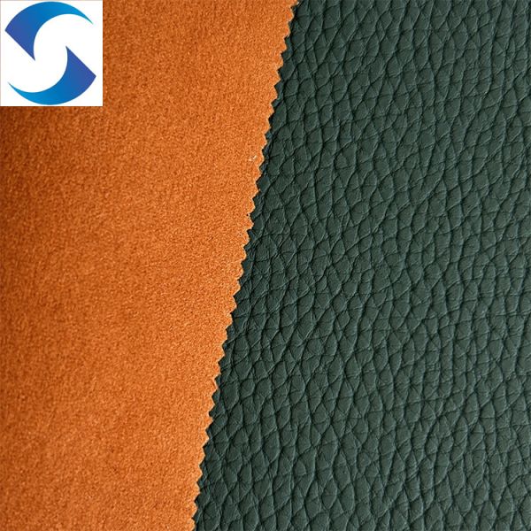 Buy Artificial PVC Leather Fabric 100% Polyester mercerized velvet Backing Technics at wholesale prices