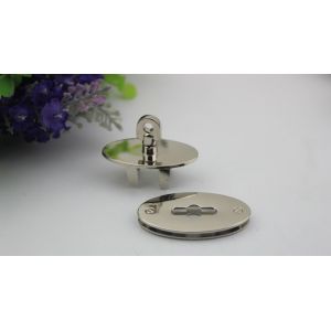 Fashion new style oval shape zinc alloy gunmetal color bag turn locks
