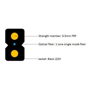 China Steel Rod 1 Core Indoor FTTH Drop Cable With Glue G657a2 GJXFH on sale