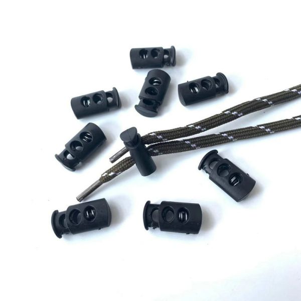 2021new popular fashion design plastic black 6mm elastic cord stopper for clothing