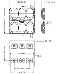 6 In 1 5050 SMD LED Street Light Lens Wide Angle 160x80 Degree TYPEII-M Durable