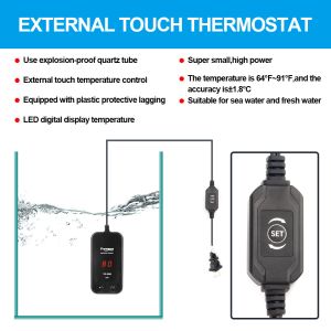 Submersible Aquarium Fish Tank Heater LCD Display Digital Adjustable Water