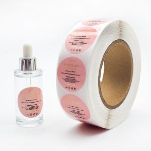 Glossy Custom Print Waterproof Cosmetic Roll Label Sticker For Plastic Bottle