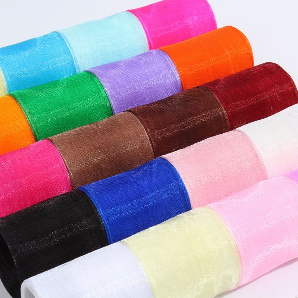 2.5cm Polyester Organza Ribbon for DIY bows or Wedding Decoration or Cake