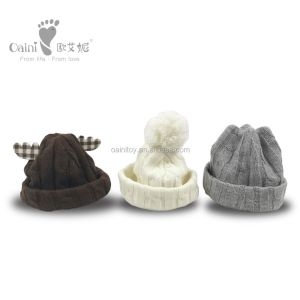 ODM OEM Cheap Wholesale Custom Kids Beanie 0-1 Years Old Brown Deer Hats Baby