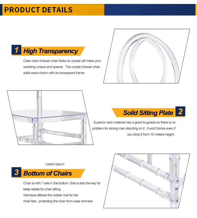 Crystal Ice Stacking Chiavari Chair For Wedding Banquet Event