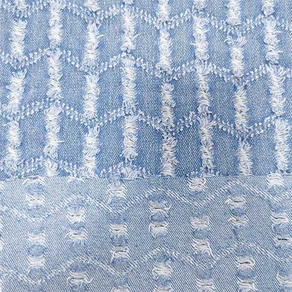 Buy 10s 330gsm Brilliant Jacquard Clothing Fabric Twill Washed Denim Fabric at wholesale prices