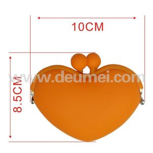 Hot Fashionable Heart Silicone Coin Purse Wallet Promotional Lady Purse Children