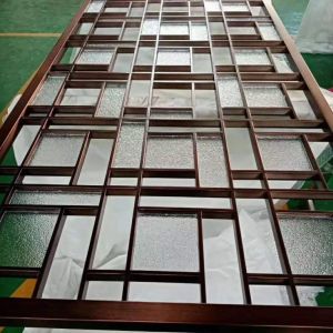 Modern interior decoration metal glass room divider wall panel