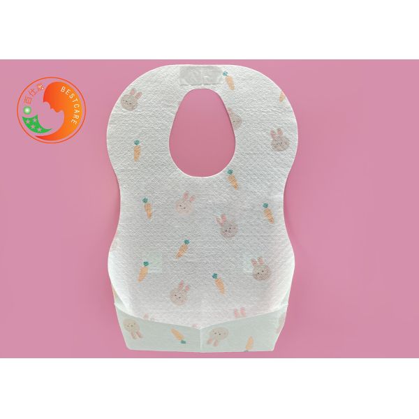 Buy Discreet Disposable Custom Disposable Bibs Sterile Easy Removal With Catch Pocket Dry at wholesale prices