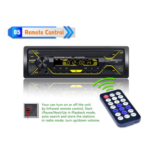 Black Bt Car Stereo Car Bluetooth Audio System Support Hands Free Calls