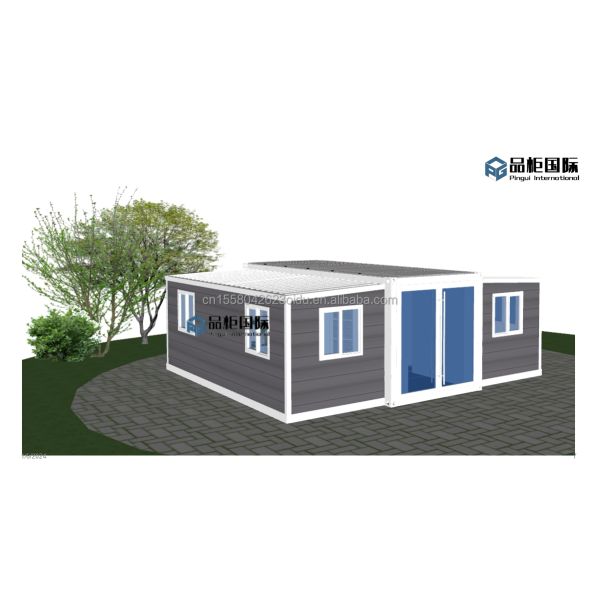 Residential or Office 20ft Expandable Container House with Two Bedrooms and Aluminum Alloy Windows in Modern Style