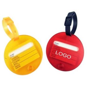 Plastic Round Colorful Luggage Tag Boarding Card Logo Customized