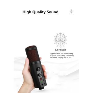 47.5mm Handheld Condenser Microphone With Sound Card 2.5M USB Cable