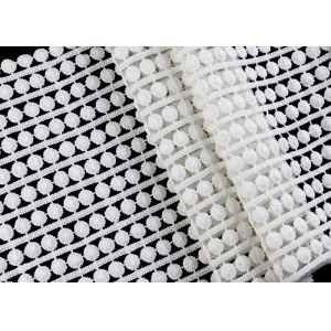 15.5 CM Width Flat Pom Cotton Lace Edging / Embroidered Guipure Lace Ribbon