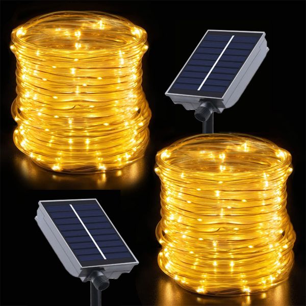 Buy Solar Leather Wire LED Holiday Lights Courtyard Decorated Christmas Fairy Lights at wholesale prices