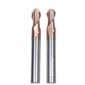 8mm Dia R4*8*16*8*60 2Flutes TiAISiN Carbide Ball Nose End Mill For Carbon Steel