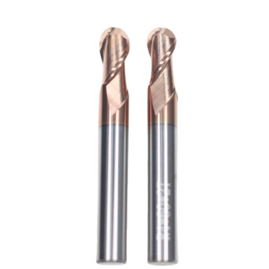 8mm Dia R4*8*16*8*60 2Flutes TiAISiN Carbide Ball Nose End Mill For Carbon Steel