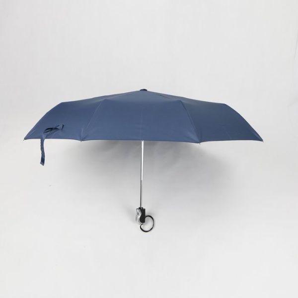 21 inch blue auto open close umbrella with velcro on tie wap for men