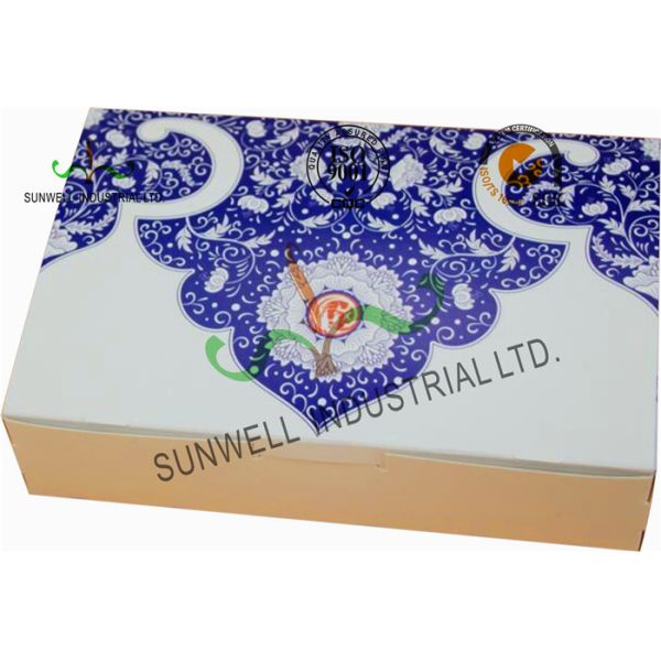 Both Sides Printing Cardboard Food Packaging Boxes , Mooncake Display Packaging