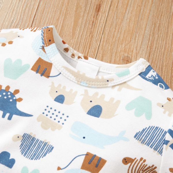 New Long Baby Creeper One Piece Baby Snap Baby Cotton With Printing Newborn Boys Girls Bodysuit Wholesale