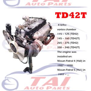Used TD42 TD42T TD42TI Engine 6 Cylinder With Turbo For Nissan