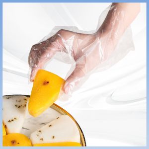 Food Handling Transparent Disposable Polythene Gloves Temperature Resistance