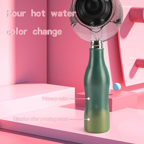 2023 Best Seller Single Wall Stainless Steel Color Changing Drinking Water Bottles Sports Flask Water Cups
