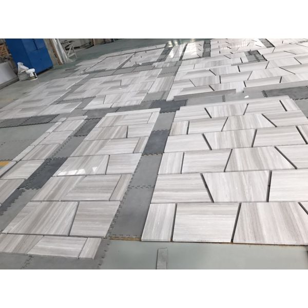 Buy White grey wooden grain natural marble tile and slab at wholesale prices