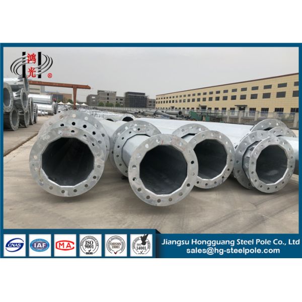 Buy Flange Connection Steel Electric Pole Hot Dip Galvanization Technique at wholesale prices