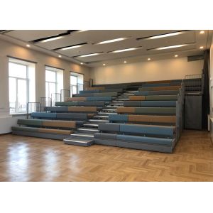 CE Soft Audience Systems Retractable Seating Upholstered Bench With Backrest